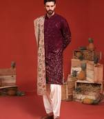 Kush wine kurta set