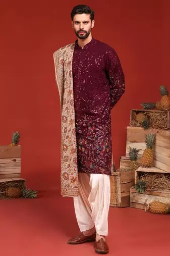 Kush wine kurta set
