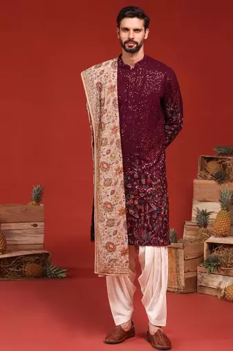 Kush wine kurta set