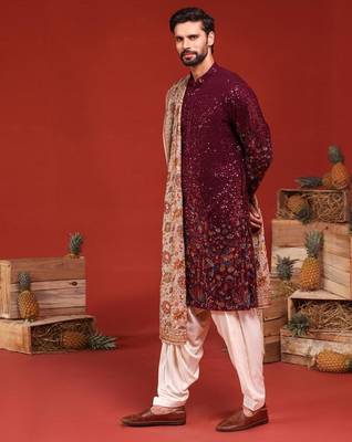 Kush wine kurta set 5