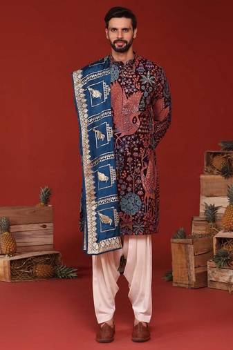 Aarv wine kurta set