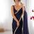 Purple fendy satin saree