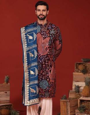Aarv wine kurta set 2