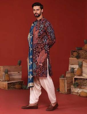 Aarv wine kurta set 3