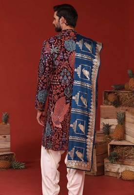 Aarv wine kurta set 4