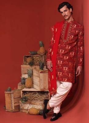 Shikhar maroon kurta set 1