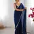 Blue fendy satin saree