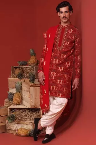Shikhar maroon kurta set