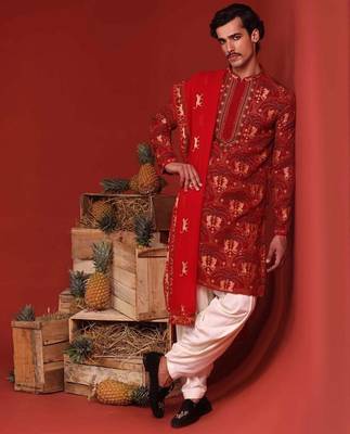 Shikhar maroon kurta set 3
