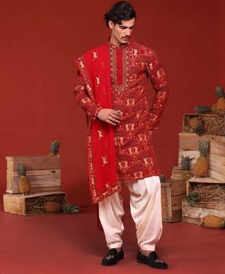 Shikhar maroon kurta set 4