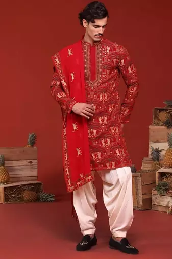 Shikhar maroon kurta set
