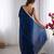 Blue fendy satin saree