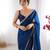 Blue fendy satin saree