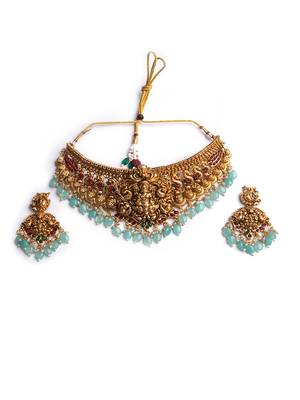 Gold plated laxmi choker set 2