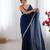 Blue fendy satin saree