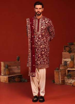 Dhrita maroon kurta set 1