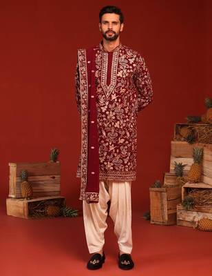 Dhrita maroon kurta set 2