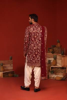 Dhrita maroon kurta set 4