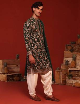 Sagar bottle green kurta set 1