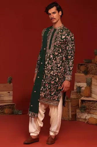 Sagar bottle green kurta set