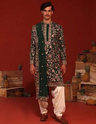 Sagar bottle green kurta set 4