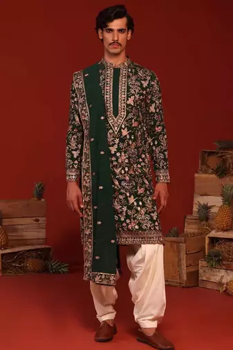 Sagar bottle green kurta set