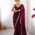 Wine fendy satin saree