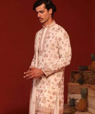 Vatsal ivory kurta set 1