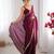 Wine fendy satin saree