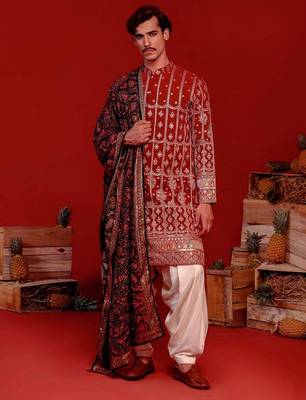 Kush wine kurta set 1