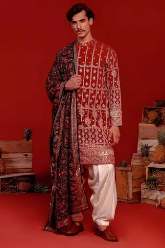 Kush wine kurta set