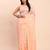 Peach linen cotton woven saree