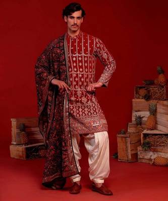 Kush wine kurta set 5