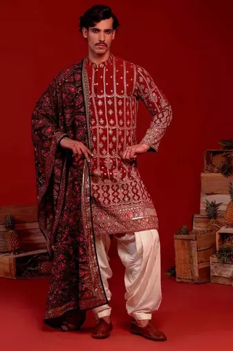 Kush wine kurta set