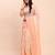 Peach linen cotton woven saree