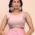 Light pink linen cotton woven saree