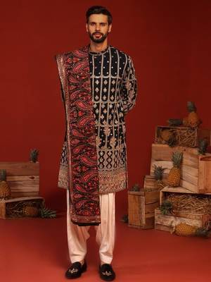 Sahil teal Black kurta set 1