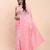 Light pink linen cotton woven saree