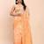 Orange linen cotton woven saree