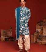 Samar teal blue kurta set