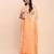Orange linen cotton woven saree