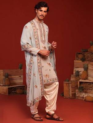 Veerendra sky blue kurta set 4