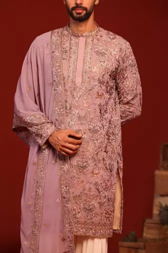 Mayur mauve purple kurta set