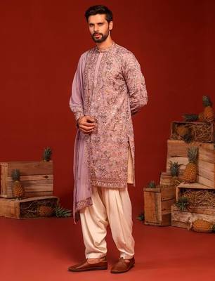 Mayur mauve purple kurta set 3