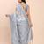Grey linen cotton woven saree
