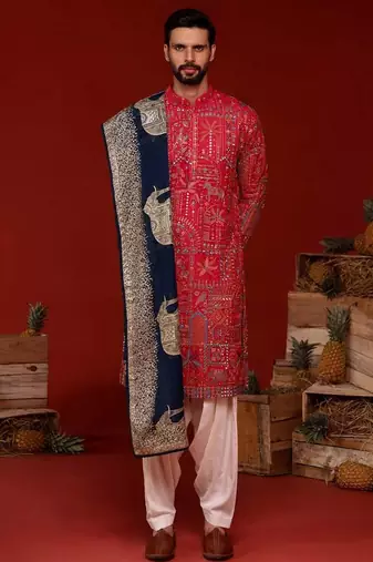 Uttam hot pink kurta set