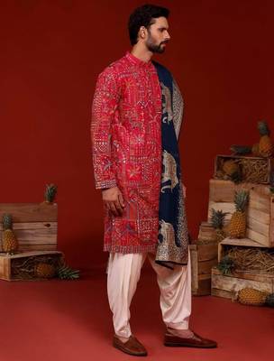 Uttam hot pink kurta set 5