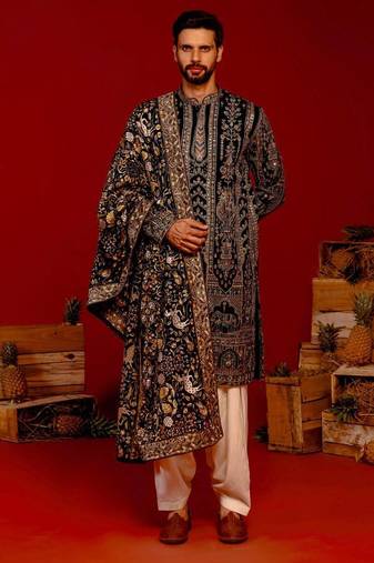 Rudra black kurta set