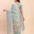 Sky blue linen cotton woven saree