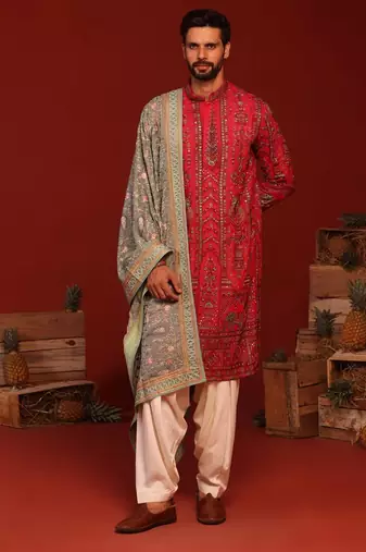 Tejasv hot pink kurta set